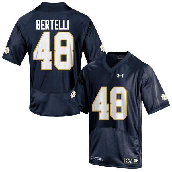 Men #48 Angelo Bertelli Notre Dame Fighting Irish College Football Jerseys-Navy Blue